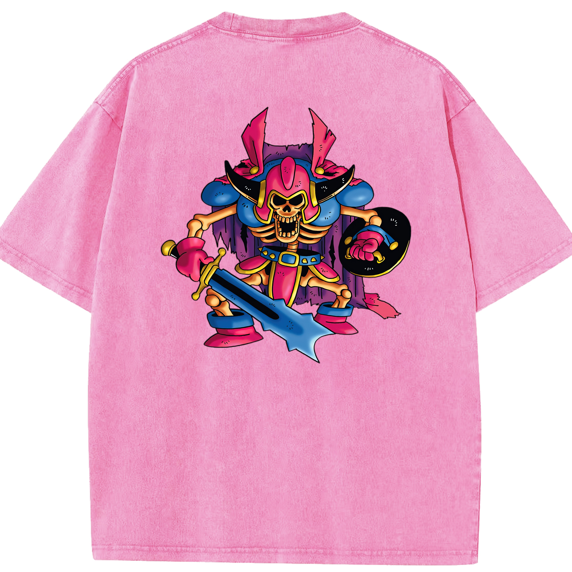（画像用） ドラゴンクエスト Doragon Kuesuto Dragon Quest 綿100% ヴィンテージ風 半袖Tシャツ（背面プリント）